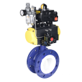 dn300 rubber sealing flanged triple eccentric Pneumatic butterfly valve